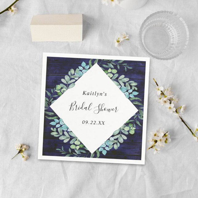 Botanical Greenery Eucalyptus Bridal Shower Napkin (Creator Uploaded)