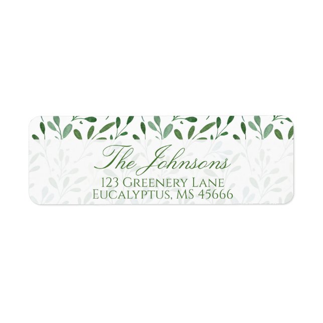 Botanical Greenery Eucalyptus Return Address (Front)