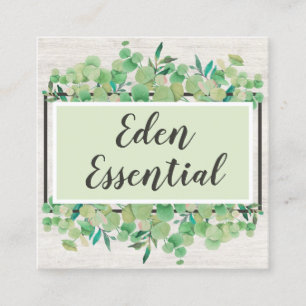 Botanical Greenery Eucalyptus Rustic Social Media Square Business Card