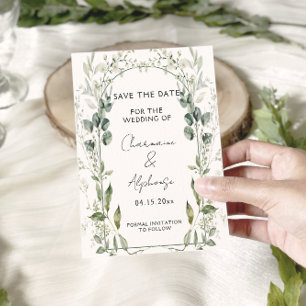 Botanical Greenery Eucalyptus Save The Date Invitation