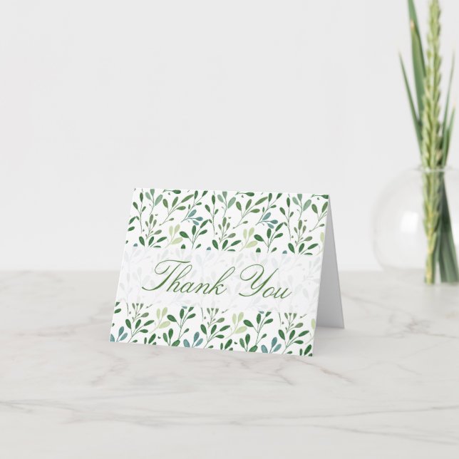 Botanical Greenery Eucalyptus Thank You Card (Front)
