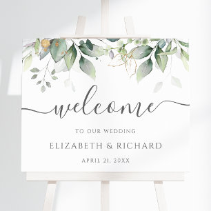 Botanical Greenery Eucalyptus Wedding Welcome Sign