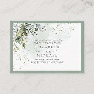 Botanical Greenery Floral Coronavirus Detail Enclosure Card