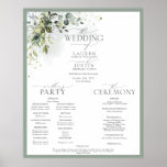 Botanical Greenery Floral Wedding Program Poster<br><div class="desc">Designed to coordinate with our Elegant Botanical Greenery Floral Watercolor Suite, this elegant, formal wedding program features all the details normally included in a brochure style program, but in a larger, poster size to display at the entrance of the wedding ceremony. DESIGNER'S NOTE: This is a tricky design to personalise....</div>