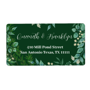 Botanical Greenery Floral Wedding Return Address