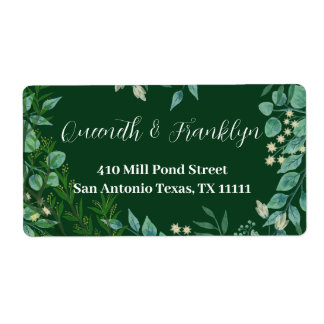 Botanical Greenery Floral Wedding Return Address