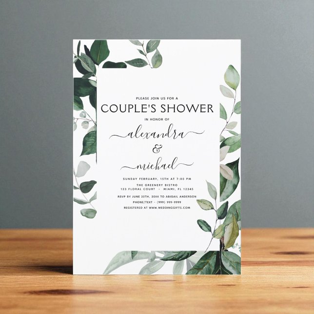 Botanical Greenery Foliage Couple's Shower Invitation (Creator Uploaded)