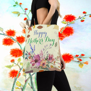 Botanical Greenery Foliage Happy Mothers Day Flora Tote Bag
