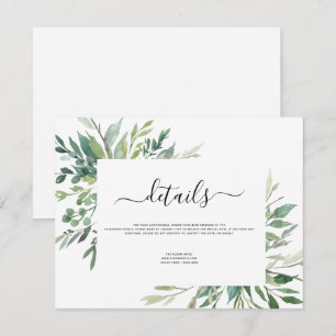 Botanical Greenery Foliage Watercolor Wedding Invi Invitation