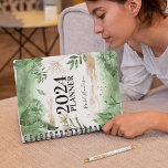 Botanical Greenery & Gold Personalised Yearly Planner<br><div class="desc">Stylish botanical greenery and faux gold yearly planner. Personalised with your name.</div>