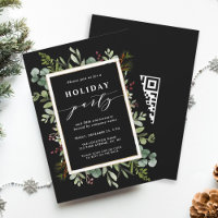 Botanical Greenery Holiday Party with QR Code     