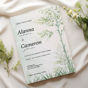 Botanical greenery leaf floral rustic Wedding Invitation