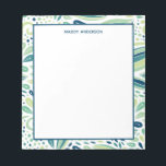 Botanical Greenery Leaf Pattern Personalised Name Notepad<br><div class="desc">Botanical Greenery Leaf Pattern Personalised Name Notepad. Pretty elegant trendy preppy pattern design. Personalise this custom design with your name.</div>