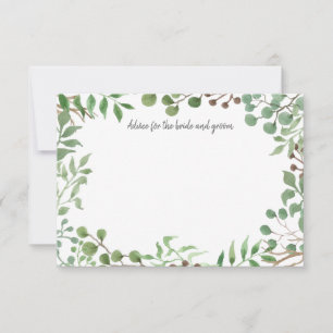Botanical Greenery   Leaf   Wedding Advice Card