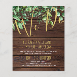 Botanical Greenery Leafy Wedding Invitation Budget