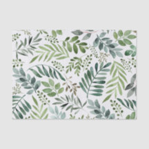 Botanical Greenery Leaves Watercolor 