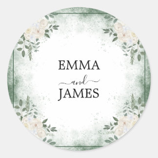 Botanical Greenery Round Sticker