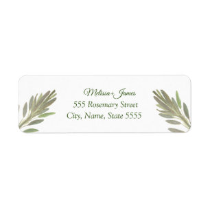 Botanical Greenery Sage Herb Wedding Return Label