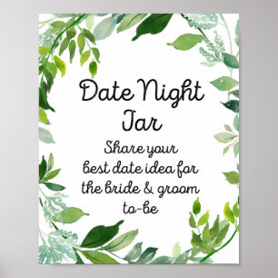 Botanical Greenery Sign - Date Night Jar