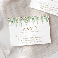 Botanical Greenery Watercolor Gold Wedding