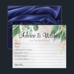 Botanical Greenery Wedding Advice Wishes Cards<br><div class="desc">Wedding Advice and wishes Cards for bride and groom keepsake,  Wishes for Mr & Mrs - Bridal Shower,  Bachelorette Games.</div>