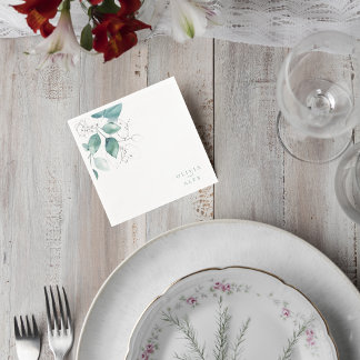 Botanical Greenery Wedding Napkin