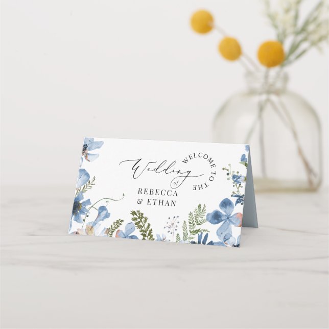 Botanical Greenery Wedding Place Cards (Back)