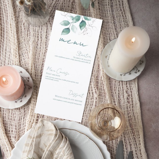 Botanical Greenery Wedding Reception Menu (Creator Uploaded)