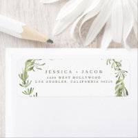 Botanical Greenery Wedding Return Address