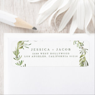 Botanical Greenery Wedding Return Address