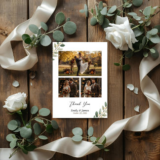 Botanical Greenery Wedding Thank You Card