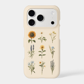 Botanical Grid Vintage Flowers iPhone Case