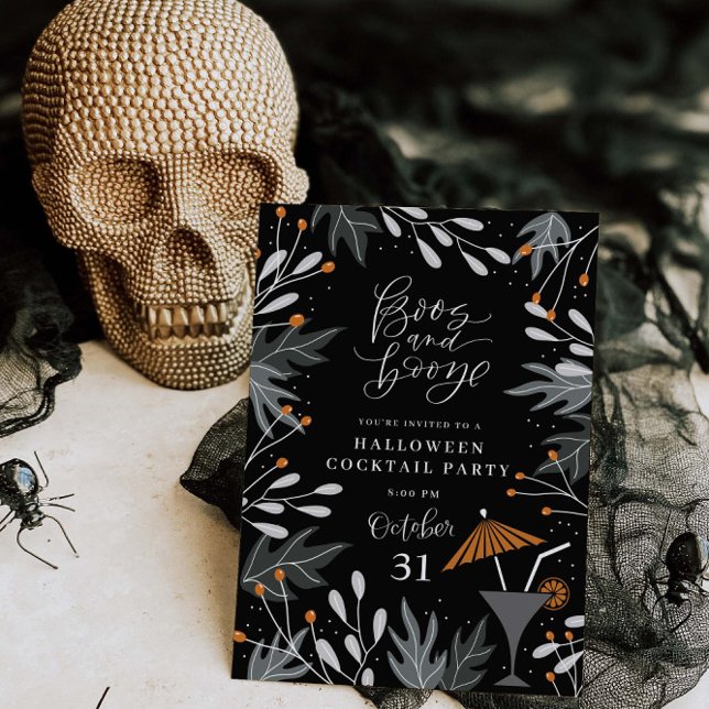 Botanical Halloween Cocktail Party Invitation Card (Creator Uploaded)