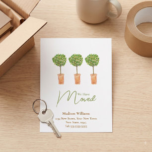 Botanical Hand Drawn Bay Tree Change of Address Postcard