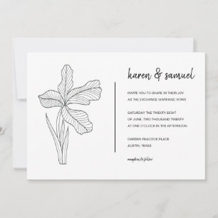 Botanical Hand Drawn Wedding Invitation