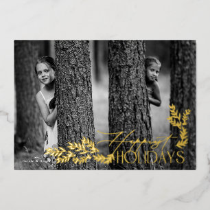 Botanical Happy Holidays Flat Photo Gold