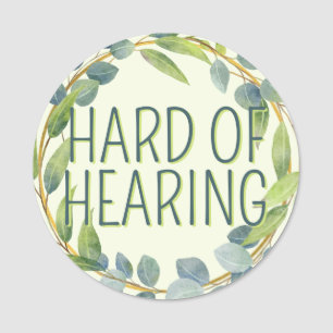Botanical Hard of Hearing Green Deafness Name Tag