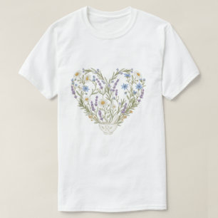 Botanical Heart Apothecary Pharmacy Flower  T-Shirt