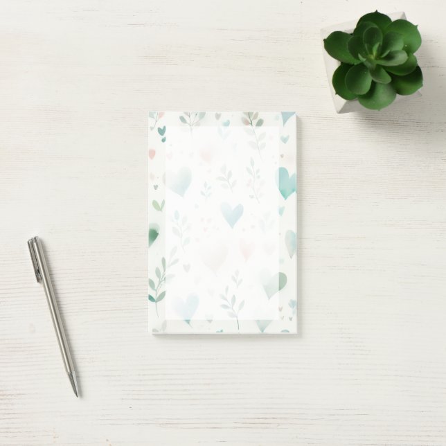 Botanical Heart Desk Sticky Notes - Post-It Notes (Office)