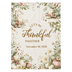 Botanical Heirloom Pumpkin Thanksgiving Tablecloth