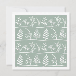 Botanical Herbarium Soft Sage Plant Silhouettes Card