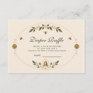 Botanical Honey Bee Baby Shower Diaper Raffle Enclosure Card