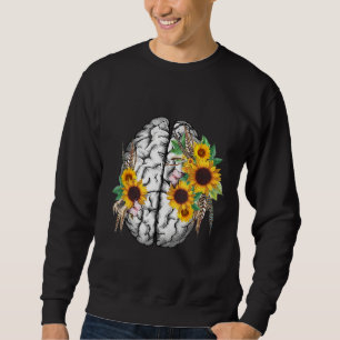 Botanical human brain mental health artistic anato sweatshirt
