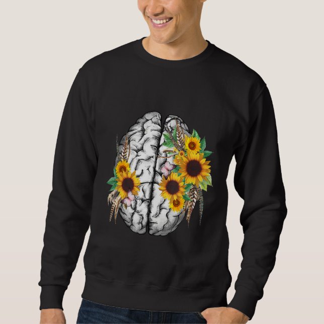 Botanical human brain mental health artistic anato sweatshirt (Front)