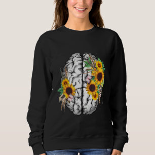 Botanical human brain mental health artistic anato sweatshirt
