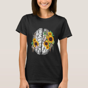 Botanical human brain mental health artistic anato T-Shirt