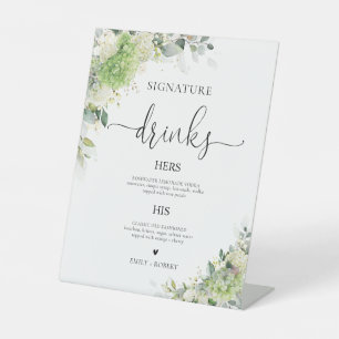 Botanical Hydrangeas Signature Drinks Sign
