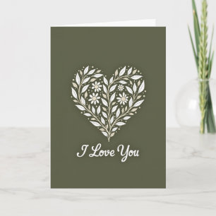 Botanical I Love You Card