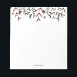 Botanical Illustrated Modern Personalised Name Notepad<br><div class="desc">This notepad featuring a crisp and fresh botanical design in orange,  green,  blue and pink is perfect for back-to-school or for business and personal stationery. Part of the Garden Party collection from Parcel Studios.</div>