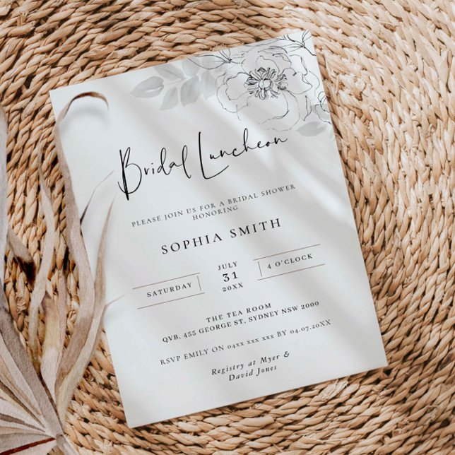 Botanical Illustration Bridal Luncheon  Invitation (Creator Uploaded)